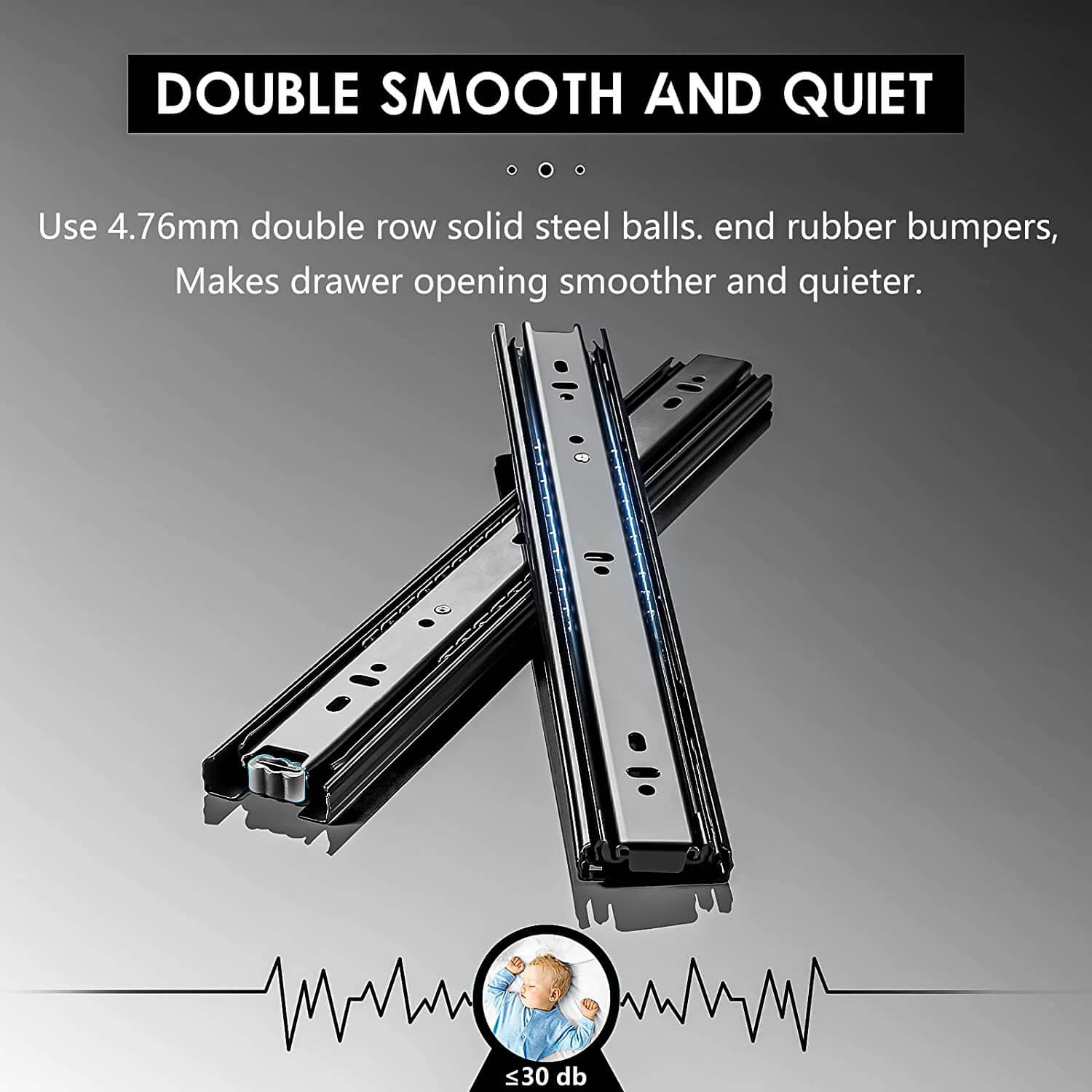 Full Extension Side Mount Drawer Slides for Modern Kitchen Cabinets