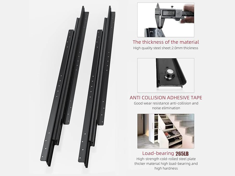 Top Quality Full Extension Bottom Mount Drawer Slides