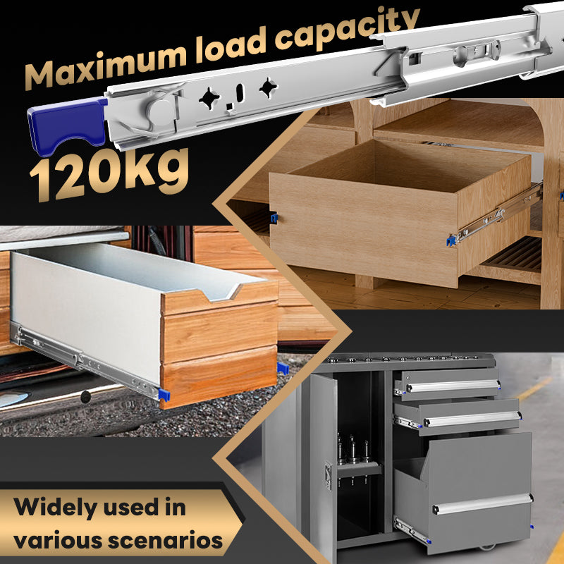 AOLISHENG 265lbs Camper Drawer Slides Side Mounted Heavy Duty Drawer Slides With Lock 1 Pair - D2053