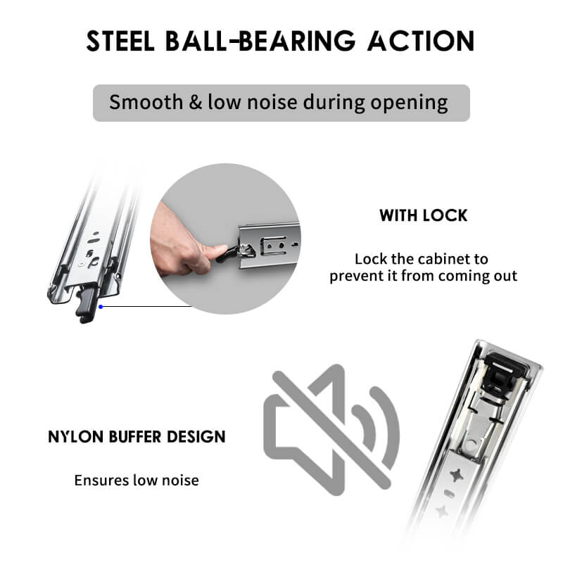 Heavy duty slide with lock