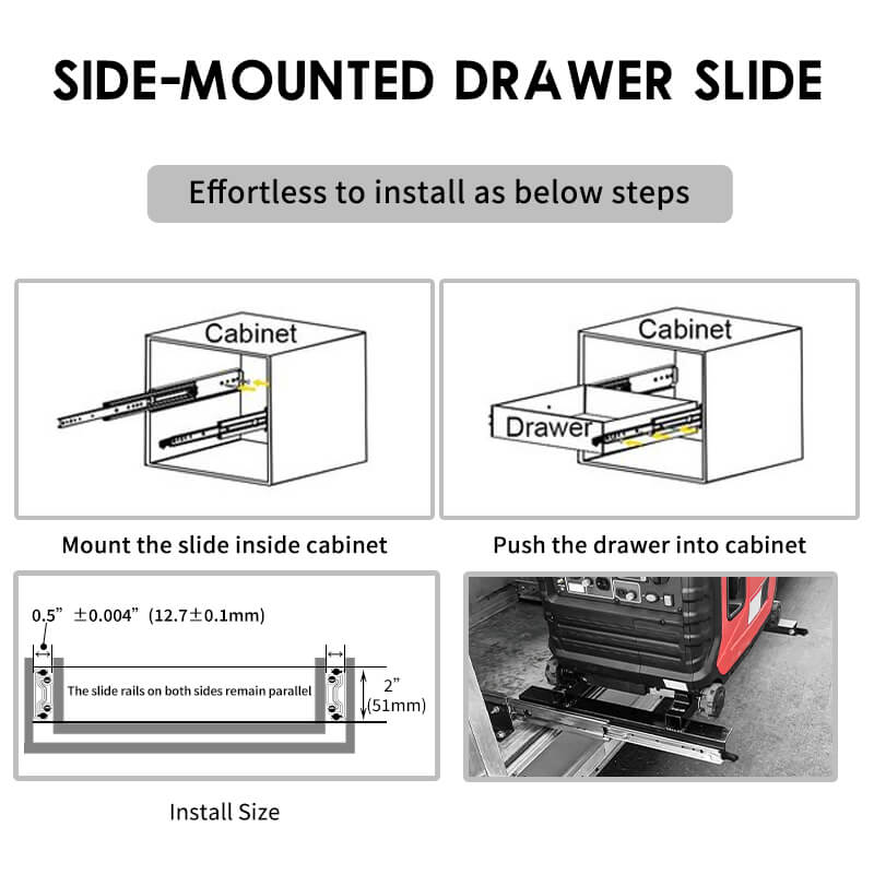 Heavy duty slide with lock