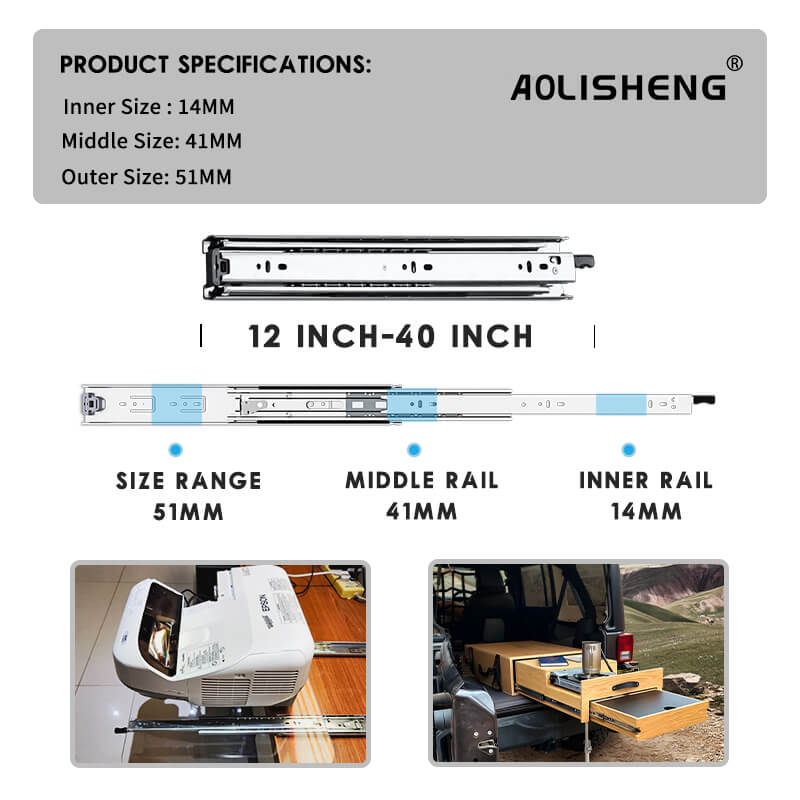 Heavy duty slide with lock