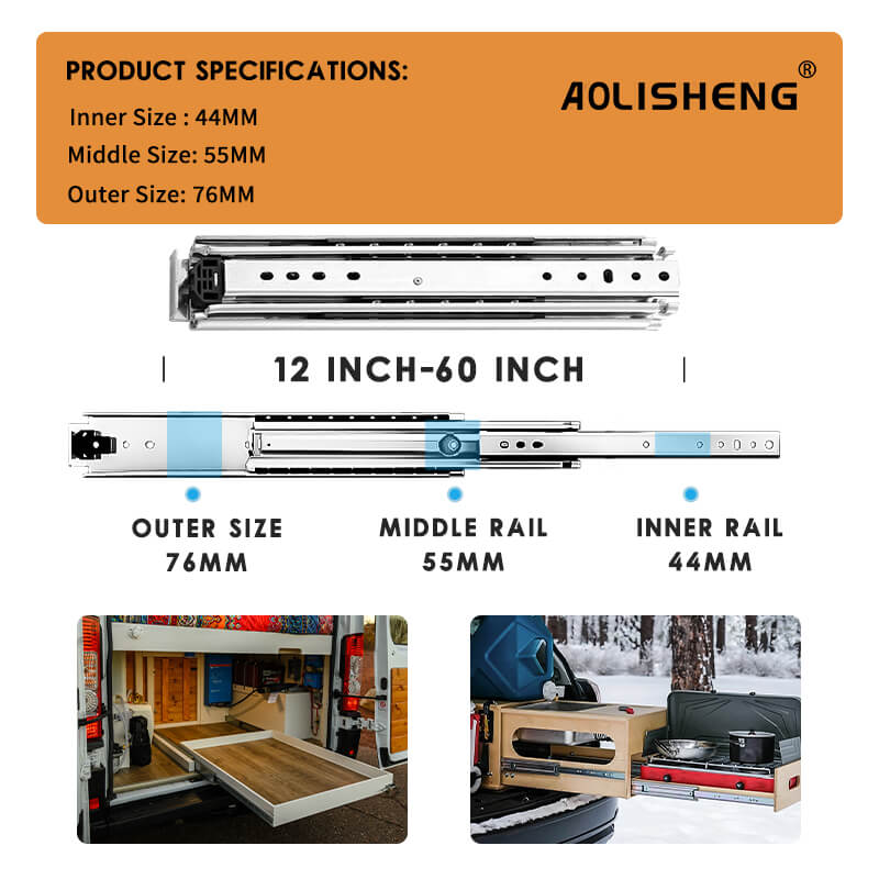 Side Mount Full Extension Drawer Slide