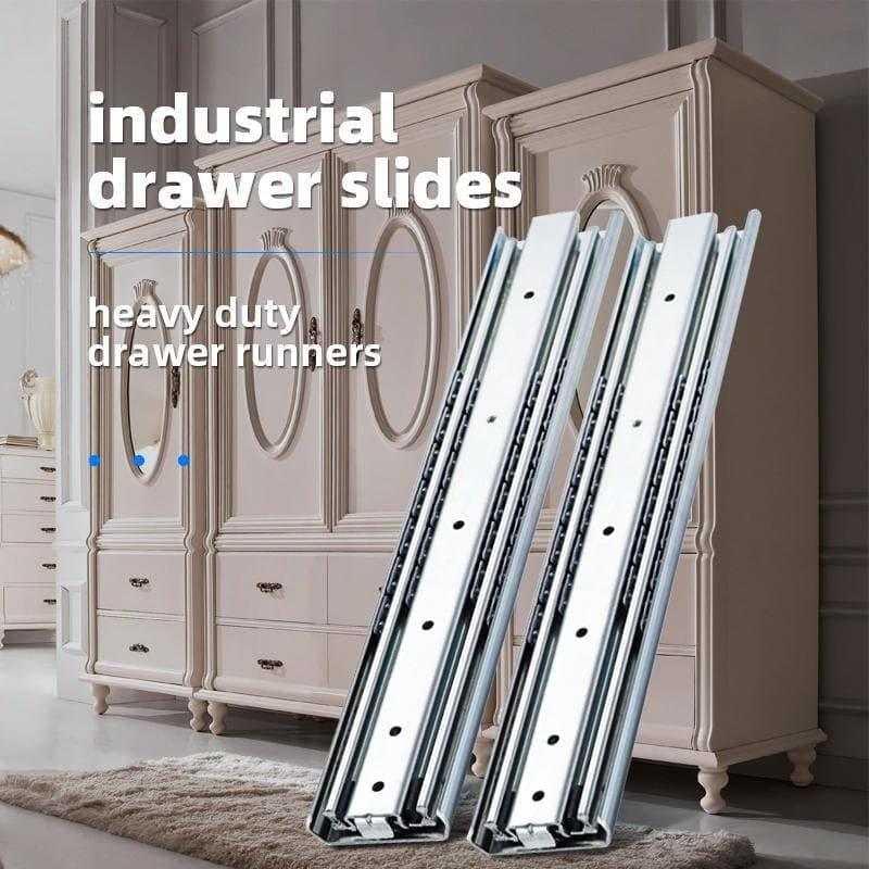 AOLISHENG 330lbs DIY Heavy Duty Slide Rails Industrial Drawer Slides 1 Pair - A2071