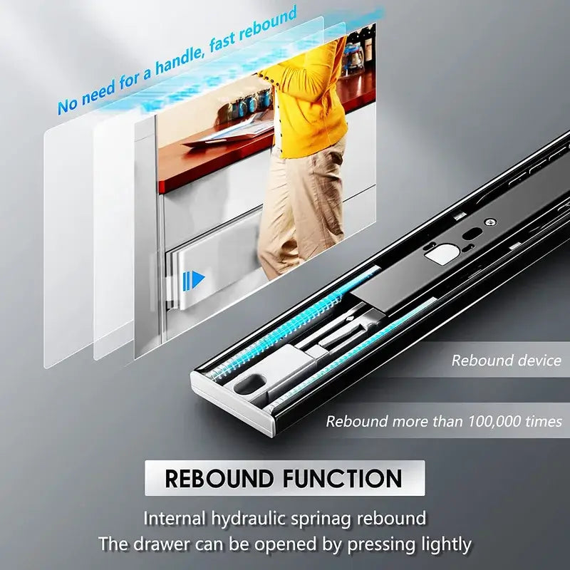 Push to Open Drawer Slides for Handle Free Cabinet Design