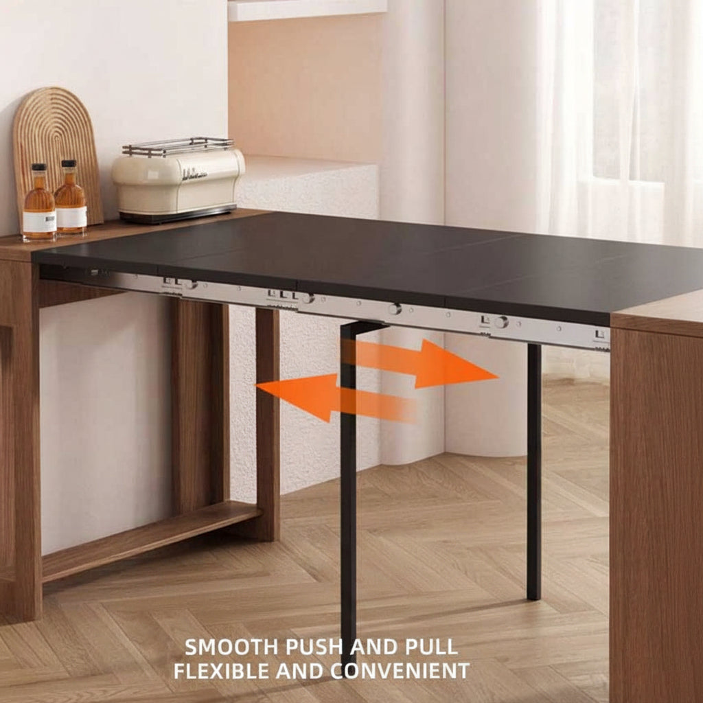 AOLISHENG Hidden Multi-Section Aluminum Drawer Slides Rail, Ultra-Long Telescopic Folding Flat Push Guide for Cabinet Bar Counters——50Pairs（Minimum Order Quantity）