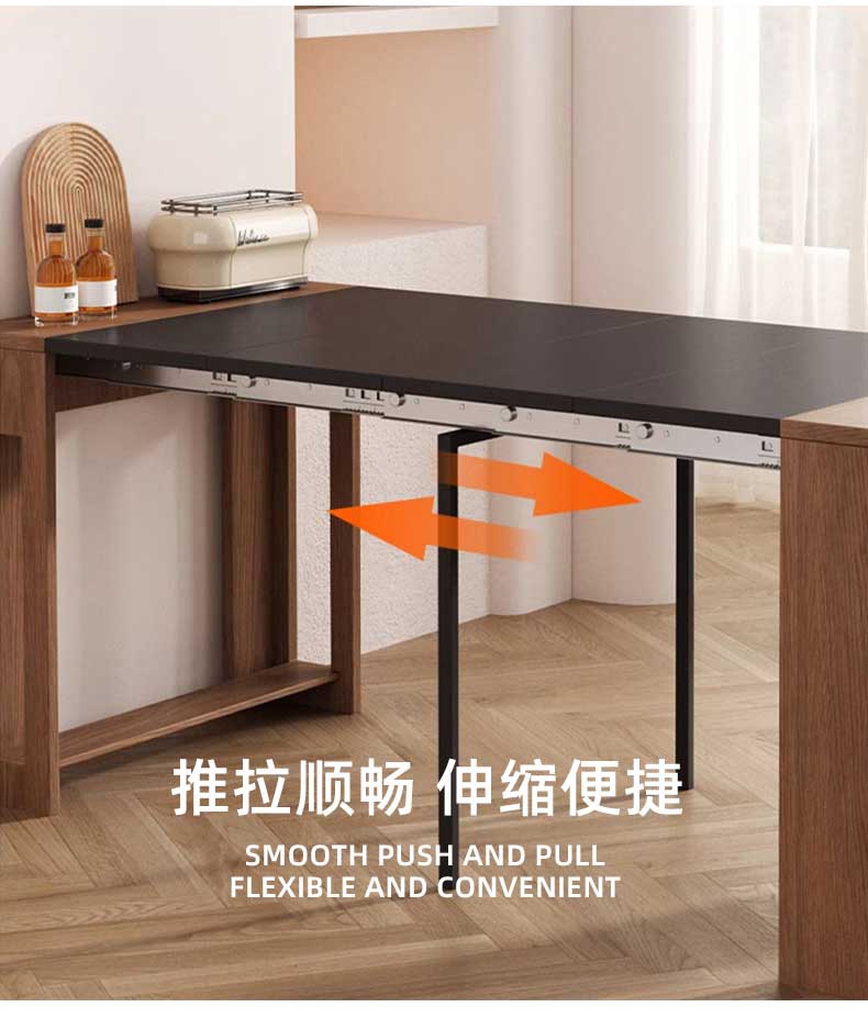 AOLISHENG Hidden Multi-Section Aluminum Drawer Slides Rail, Ultra-Long Telescopic Folding Flat Push Guide for Cabinet Bar Counters——50Pairs（Minimum Order Quantity）