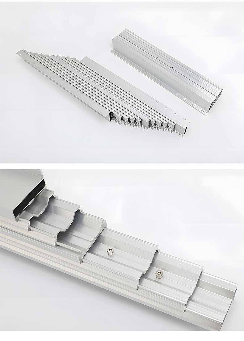 AOLISHENG Hidden Multi-Section Aluminum Drawer Slides Rail, Ultra-Long Telescopic Folding Flat Push Guide for Cabinet Bar Counters——50Pairs（Minimum Order Quantity）