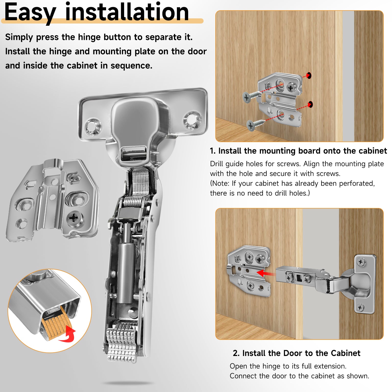 AOLISHENG Bisagras 3D Adjustable Silent Antirust Soft-Closing Steel Kitchen Cabinet Hinges Modern Design Flush Mount Workshop