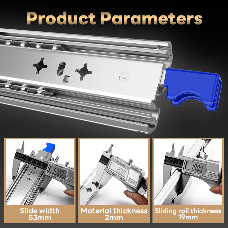 AOLISHENG 265lbs Camper Drawer Slides Side Mounted Heavy Duty Drawer Slides With Lock 1 Pair - D2053