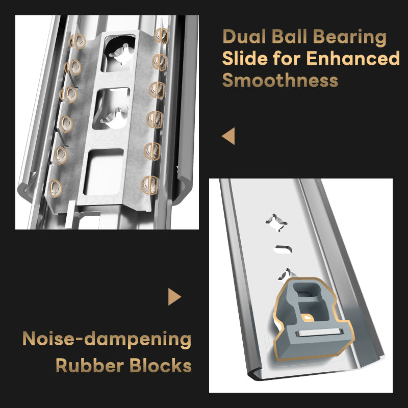 AOLISHENG 265lbs Camper Drawer Slides Side Mounted Heavy Duty Drawer Slides With Lock 1 Pair - D2053