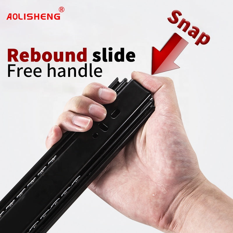 AOLISHENG 100 lb Push-to-Open Full Extension Side Mount Drawer Slides for Kitchen, Bathroom & Cabinets - 1 Pair (F1245)