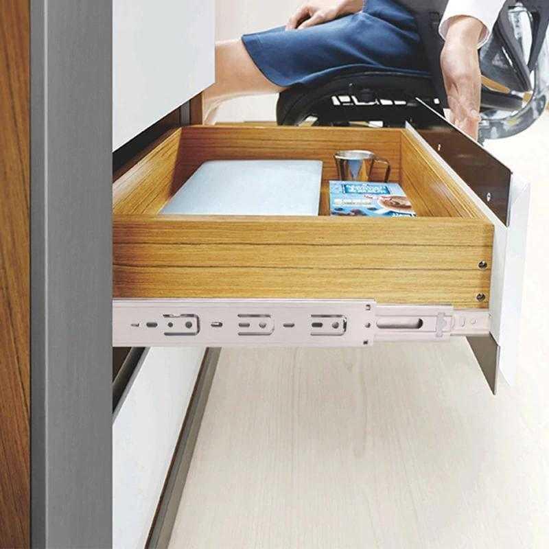 AOLISHENG 100lbs Thickened Stainless Steel Drawer Slides Full Extension Drawer Slides 1 Pair - W1245