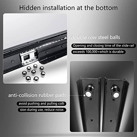 AOLISHENG 265lbs Stair storage Cabinet drawer rails Bottom Mount drawer Slides 1 Pair - A2047