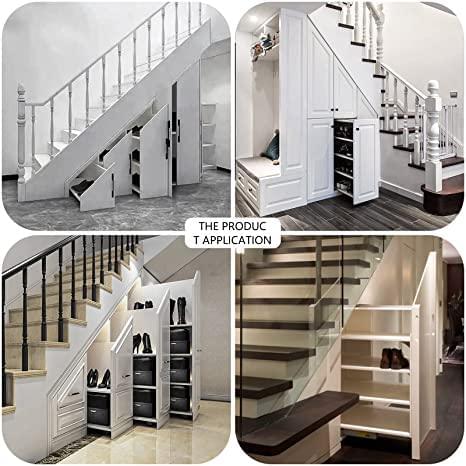 AOLISHENG 265lbs Stair storage Cabinet drawer rails Bottom Mount drawer Slides 1 Pair - A2047